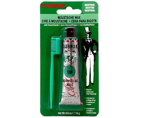 Clubman Moustache Wax Neutral 0.50 oz (Pack of 10)