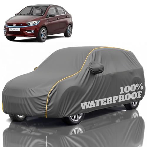 Image of Premium Polyester Car Cover Tigor All-Weather Protection from Rain, Dust & Sun | UV Resistant Fabric | Full Body Secure Fit for Outdoor & Indoor Parking Grey