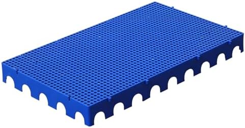 Lightweight Waterproof Plastic Pallet - Moisture-Proof Ventilated Grid Pad for Kennels, Gardens, Patios & Basements - Durable Blue 100x60cm/39x24in