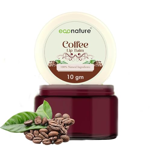 Image of Econature Herbals Madhuadhar Coffee Lip Balm with Beetroot, Natural Moisturizer for Dry and Chapped Lips, Dark Lip Lightening, 10g