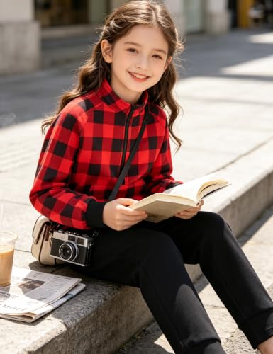 Image of Girls Clothes 2Pcs Outfit Set with Zip-up Top and Trendy Printed Pants Teen Girl Clothes 6-14Y
