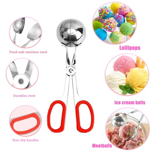 606Pcs Cake Pop Kit,Silicone Lollipop Molds Including Lollipop Sticks,Measuring Cup,Treat Bags,Twist Ties,Decorating Pen,Meat Baller with Handles,Round Mold,Lollipop, Candy,Display Stand Holder(Pink) by YIICUZP - Image 3