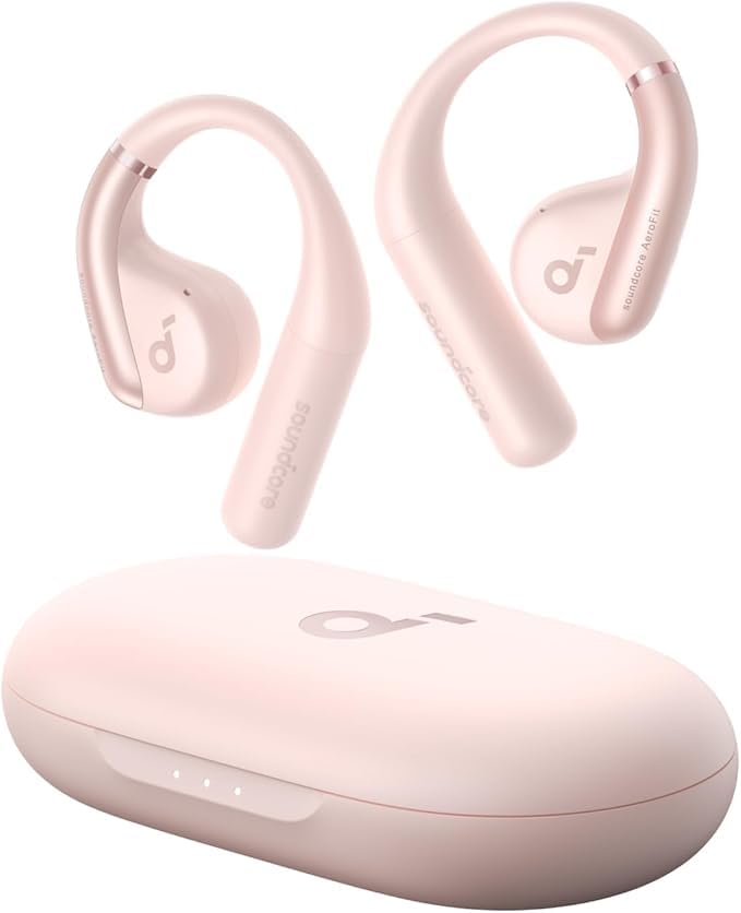 soundcore by Anker, AeroFit Open-Ear Kopfhörer, Ultra bequemes Design, Ausgeglichener Sound, IPX7 Wasserschutz, 42h Akku, Bluetooth 5.3, Kabellose Earbuds für kleine Ohren(Generalüberholt)