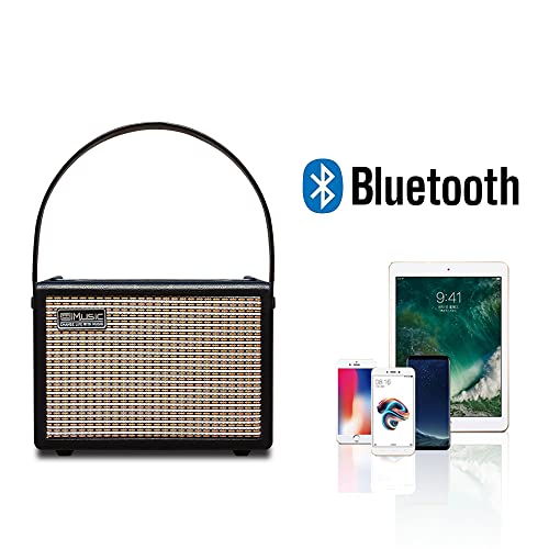 Acoustic/Electric Guitar Amplifier, 15 Watt Portable Bluetooth Amp For Guitar Acoustic/Electric With Reverb Effect, 2 Band Eq,Black #TOP4