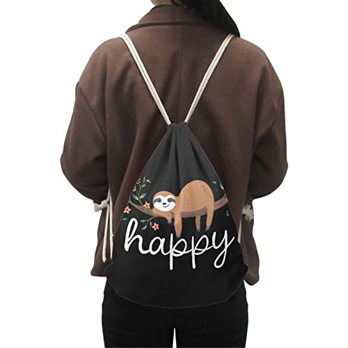 Wanyint Cute Sloth Drawstring Backpack Cinch Gym Backpack - Image 3