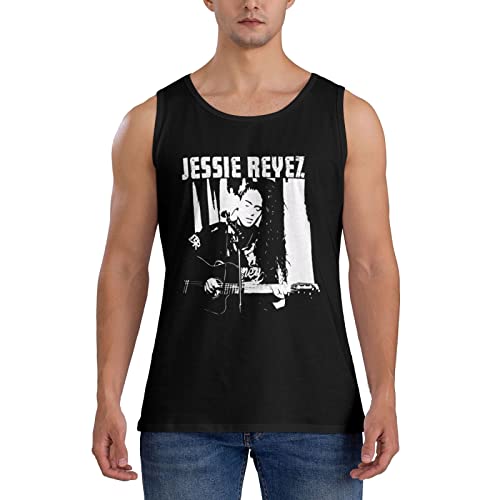 Jessie Singer Reyez Music Tank Top Mens Cotton Casual Vest Round Neckline Summer Sleeveless Tshirt Medium Black #TOP5