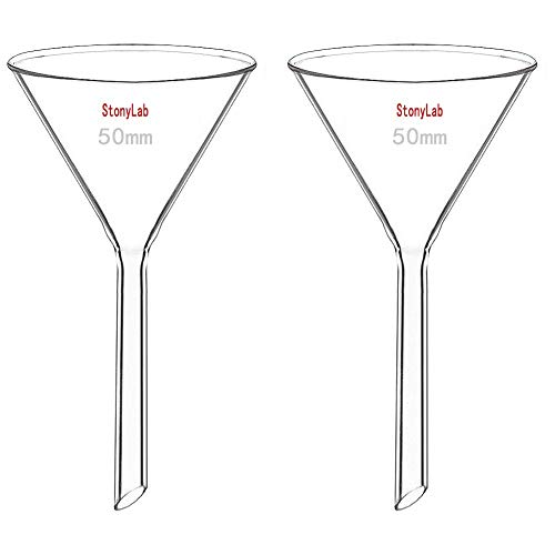 Stonylab FILTER-D50-L50-GLASS-2PK 2-Pack Glass Heavy Wall Funnel Borosilicate Glass Funnel cover