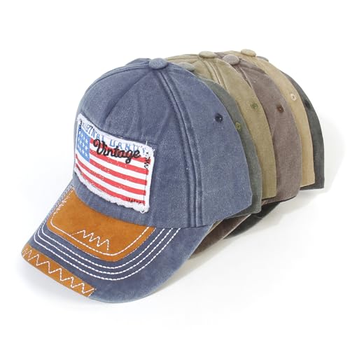 Image of Handcuffs Distressed Cotton Baseball Cap for Men & Women with Adjustable Buckle | Casual Hat | Khaki