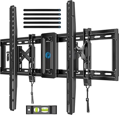 Pipishell UL Listed TV Wall Mount for 42–90 inch TVs, Advanced Tilt TV Mount Bracket with 15° Full Tilt, 6-inch Arm Extension, Slide to Center, 16?/18?/24? Wood Studs, Max VESA 600x400mm up to 132 lbs