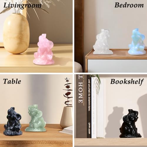 Figura Decorativa Elefante de Cristal Negro 2.2" miniatura 5