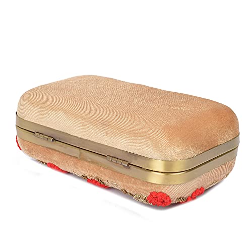 Image of Umera clutch entire heavy embroidery and is a stunning Women' Evening Clutch Purse with Detachable Chain Strap Closure Handbag Suitable for Weddings Proms Night Out Luxury Glam Handbag