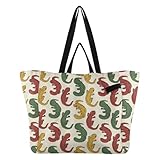 FRODOTGV Trendige Einkaufstasche aus Segeltuch für die Küche, Einkaufstasche, Stofftasche für Herren, Mutterschafts-Liefer-Set, unverzichtbare Vintage-Salamander