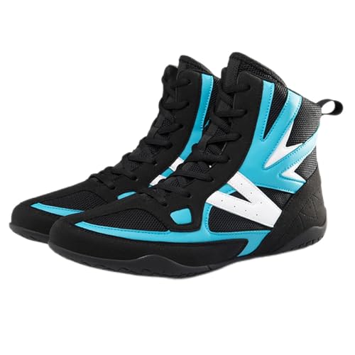 Zapatos de lucha de Pro High Support, zapatos de boxeo de entrenamiento de lucha unisex, zapatos de lucha libre de niños sin deslizamiento liviano, botas de boxeo para niños, niños ( Color : Black , S