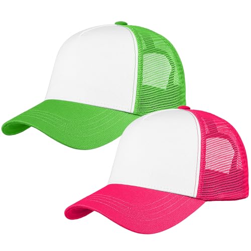 Image of Falari 5-Panel Mesh Baseball Cap, Trucker Hat, Structured Plain Design, Cotton, Adjustable Size