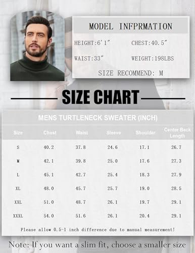 Pull thermique col roulé côtelé homme manches longues noir XL