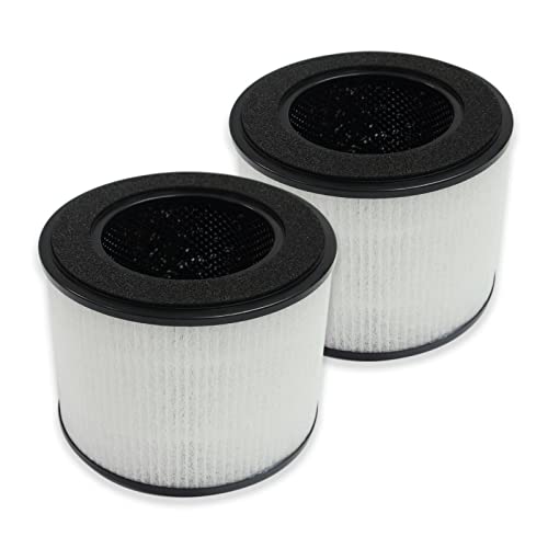 PUREBURG 2-Pack 3-IN-1 Replacement HEPA Filters Compatible with HIMOX H02 Air Purifier