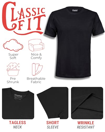 Image of Kingsted T-Shirts for Men Pack - Royally Comfortable - Super Soft Premium Fabric - Well-Crafted Classic Tee