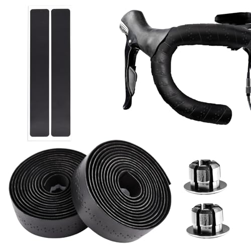 Trasylph 2 Rolls Bike Handlebar Tapes with 2Pcs Handle End Plugs and 2Pcs Finishing Tapes...