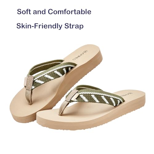 Ampeo Women's Arch Support Flip Flops Comfortable Casual Summer Beach Thong Sandals