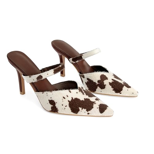 Image of Pointed Toe Heels for Women Slip on Pumps Pointy Stiletto Heels Dressy Sexy Fashion Leather Pumps