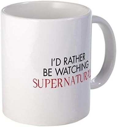 Miniatura 1 de 11 Onza Taza – "I 'd Rather Be Watching Supernatural – Taza S Blanco"