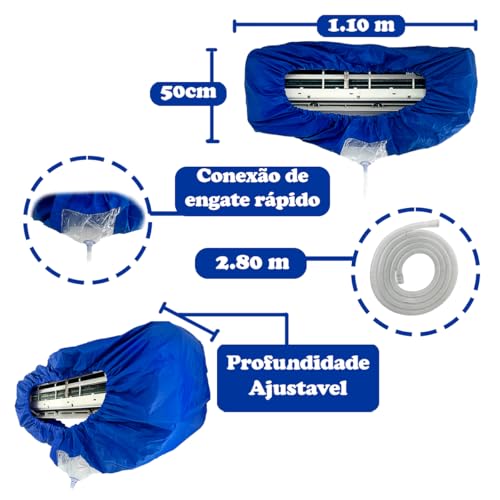 Bolsa Coletora Para Limpeza de Ar Condicionado Split Refrigeradores 18000 Btus Até 36000 Btus