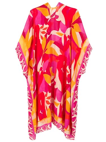 Image of Breezy Lane Women's Kimono Cardigan Summer Swimsuit Coverups Beach Cover Up with Floral Print for Vacation