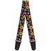 Buckle-Down Guitar Strap - Psychedelic Daisies Black/Multi Color - 2