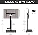 FITUEYES 2pcs Rolling TV Stand with Power Outlet - Mobile TV Stand for 32-75 Inch TVs, Landscape to Portrait Rotating, ±20° Swiveling, Height Adjustable TV Cart Hold Up to 88 Lbs Max VESA 400x600mm