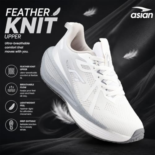 Image of ASIAN Hypercushion Carbon-10 Men's Running Shoes | Carbon Plate Technology, Breathable Knit Upper, Memory Foam Cushioning for Running, Training