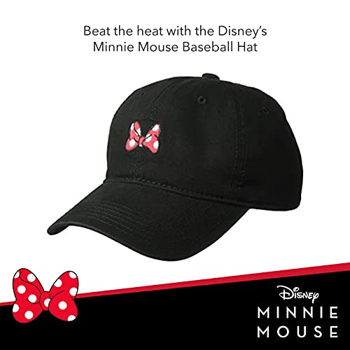 Image of Disney Minnie Mouse Dad Hat, Cotton Adjustable Baseball Cap with Curved Brim