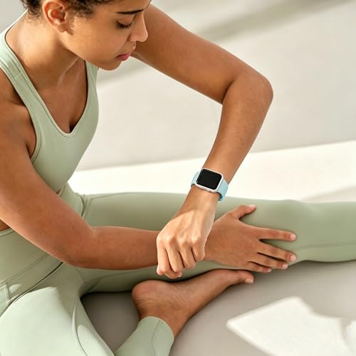 Image of Bands Compatible with Apple Watch 38mm 40mm 41mm 42mm 44mm 45mm 46mm 49mm,Soft Silicone Replacement Sport Accessory Strap Wristband for iWatch Series Ultra 11 10 9 8 7 6 5 4 3 2 1 SE Women Men Seafoam