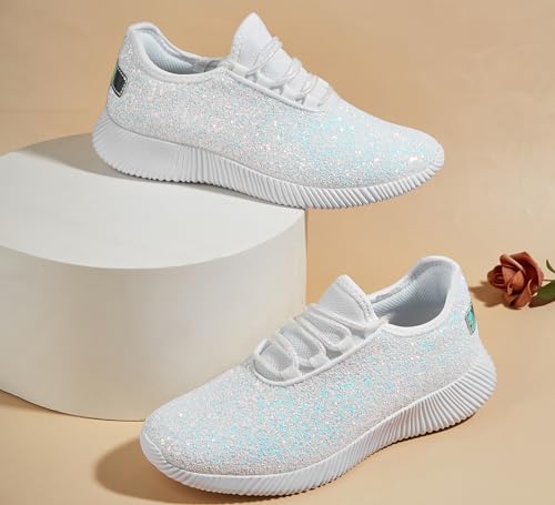 Image of K KIP WOK Fashion Glitter Sneakers for Womens Silp On Running Shoes Lightweigt Tennis Walking Sneakers