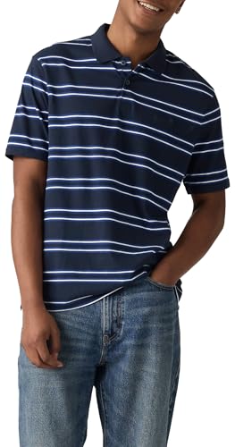 Levi's Men's Vintage Fit Polo Shirt, Trowels Stripe Navy B, S