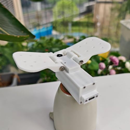 WHOOLEFUN Motore Meccanico a Farfalla – Farfalla artificiale con telecomando, 35 battiti al minuto, diverse modalità di controllo, alimentazione USB-C o batterie