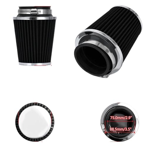 Filtro de aire de alto flujo universal para coche con cuello de 76 a 60mm 3