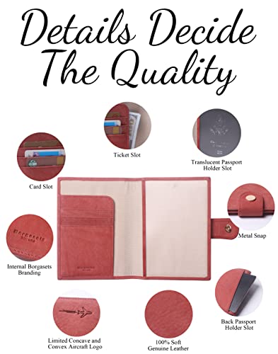 Image of Genuine Leather Passport Case, RFID Passport Cover with Credit Card Holder for Women and Men Family ID Travel