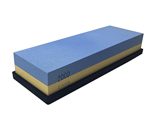 Mose Cafolo Premium Sharpening Stones Double Sided Grit 2000/5000 Whetstone - Kitchen Knife Sharpener Waterstone With Non-Slip Base #TOP1