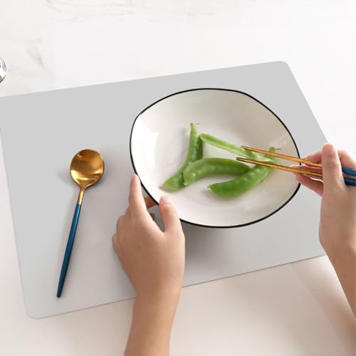 KONOMASHI ランチョンマット シリコンマット 食事マット 保護シート 北欧風 おしゃれ キッチンマット 調理用マット 高級 皿マット「 滑り止め 無害素材 調理台 保護マット キズ防止 「-40℃-230℃」 耐熱 耐冷 防汚 撥水 断熱 無地マッ