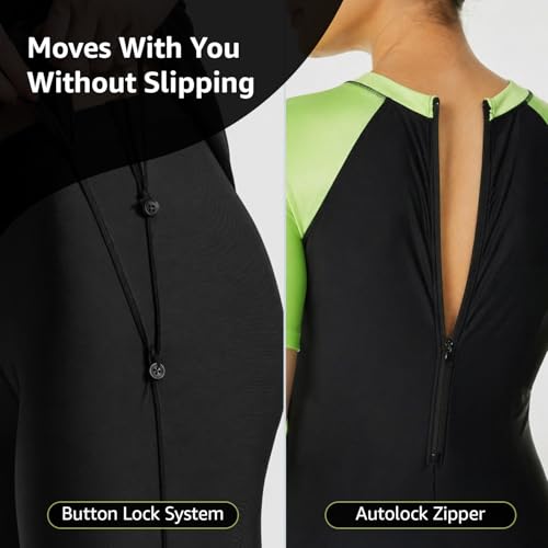 Image of Amazon Brand: Symactive - Swimming Suit for Women 2 Piece Swim Suit Set Full Body Swimming Costume for Woman Stretchable Fit Swimwear for Ladies