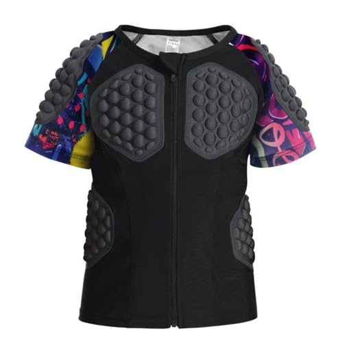 Kids Boys Short Sleeve Sweatshirt Chest Protective Anti Impact Crewneck Athletic Tops Junior Boys Breathable Sport Tees