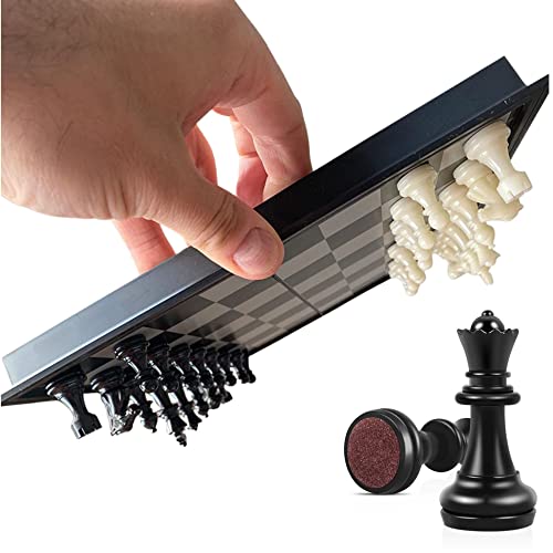 Schachspiel magnetisch - Reiseschach klein und kompakt - Schachbrett klappbar Reise Spielesammlung - Schachbrett Kinder klein - 24x24cm Magnetschach Cover
