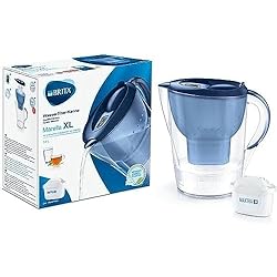 Jarra Filtrante BRITA Jarra con filtro de agua Marella XL para reducir el cloro, la cal y las impurezas, incluye 1 cartucho de filtro MAXTRA+, 3,5 L, azul
