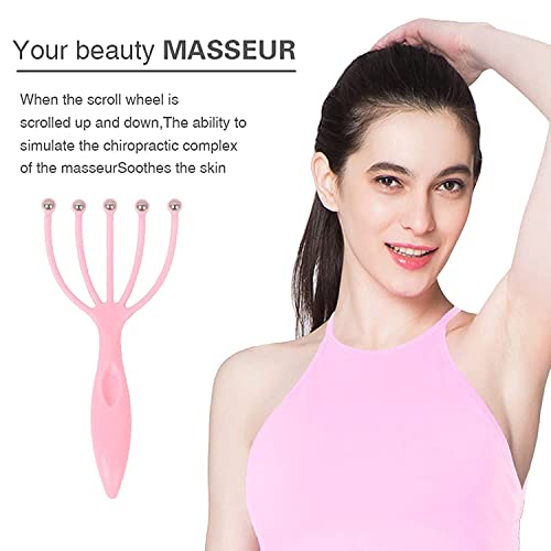 Image of TOP SELECT Hand Scalp Massager Manual Head Massage Tool 12-Claw Stainless Steel Head Massager With 5-Claw Ball Massager Set Blue