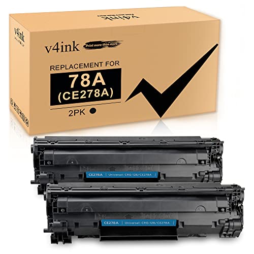 V4INK Compatible CE278A Toner Cartridge Replacement for HP 78A CE278A (Black 2 Packs) for use in HP Laserjet Pro M1536dnf MFP P1606dn P1600 P1566 P1560 Series Printer