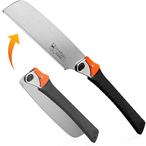 HARDTWERK Zen Japanese Pull Saw Foldable [Kataba] 9.5 inch Japanese Saw Hand Saw (SK4 Carbon Steel) for DIY & Woodworking - Pull Saw Wood Saw