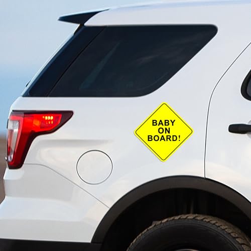 Image of CoguZed 2Pcs Baby on Board Sticker for Cars, Funny Decal, Sign, Magnet Options, Baby on Board Safety Warning