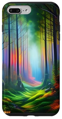 Dreamy Rainbow Color Forest Trail - �f�W�^��AI�A�[�g �X�}�z�P�[�X iPhone 7 Plus/8 Plus �p