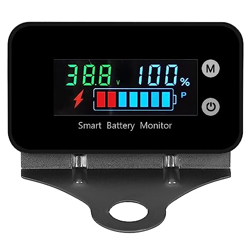 Image of IPX7 Waterproof 7-100v Battery Monitor with Mounting Bracket Alarm &Temp | 12v 24v 36v 48v 60v 72v Digital Display Lead-acid & lithium-ion Battery Voltage Remaining Capacity Percentage Tester