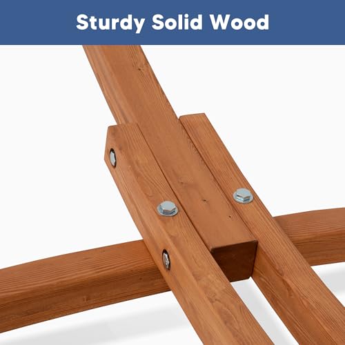 Image of SUNCREAT Hammocks for Outside with Stand, Blue & White